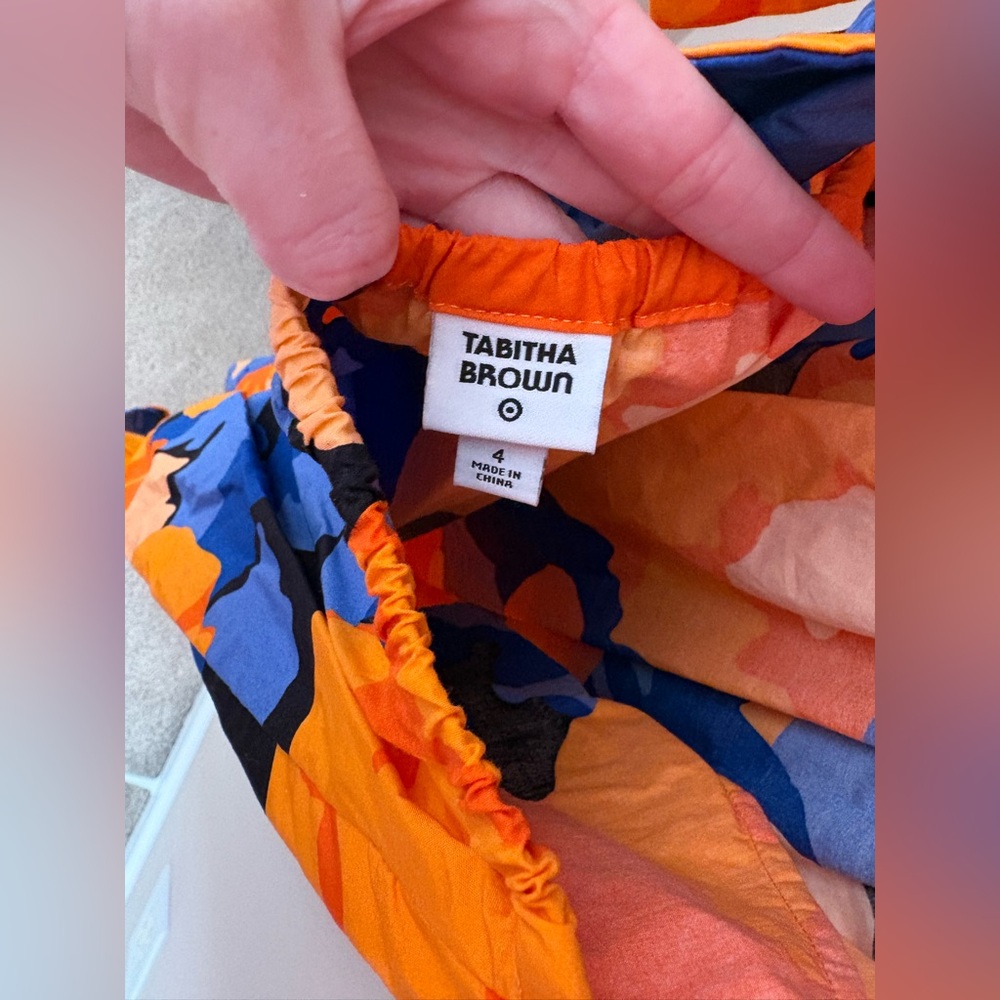 Tabitha Brown Bold Orange and Blue Midi Dress Size 4 NWOTs - Picture 3 of 4